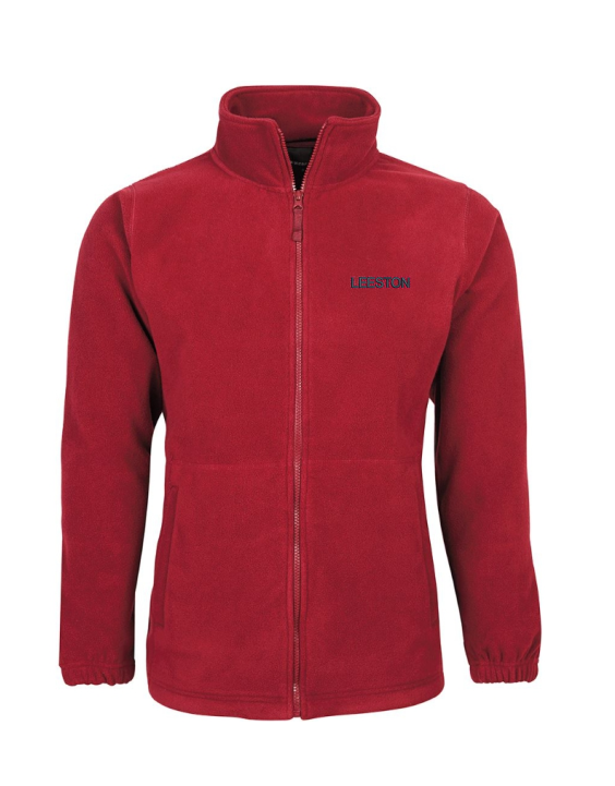 Leeston School Full Zip Fleece Dark Red Kids