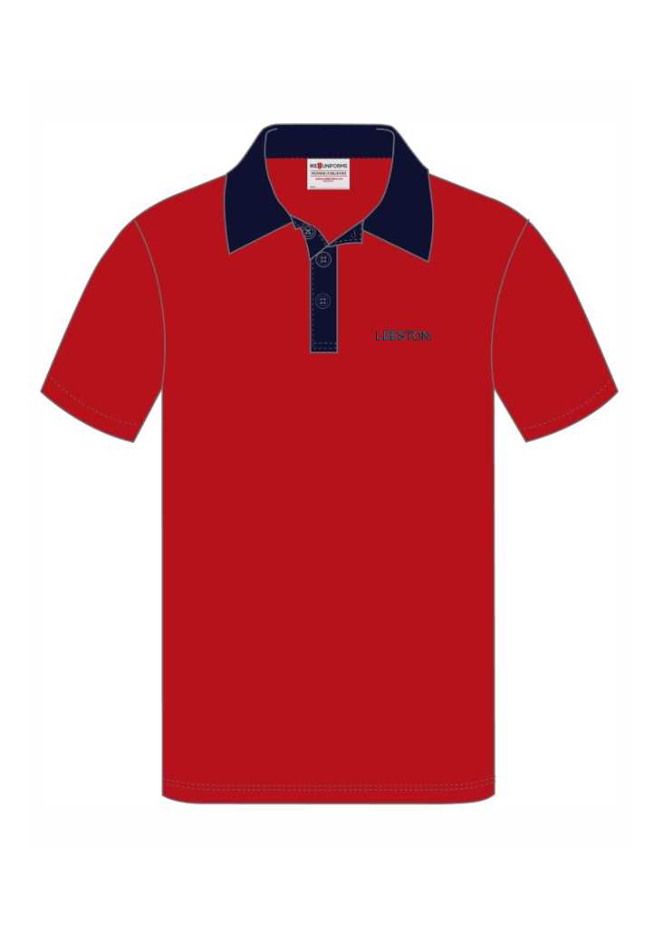 Leeston School SS Polo Red/Navy